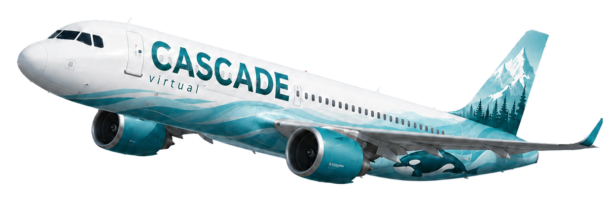 Cascade Emerald Coast aqua livery aircraft